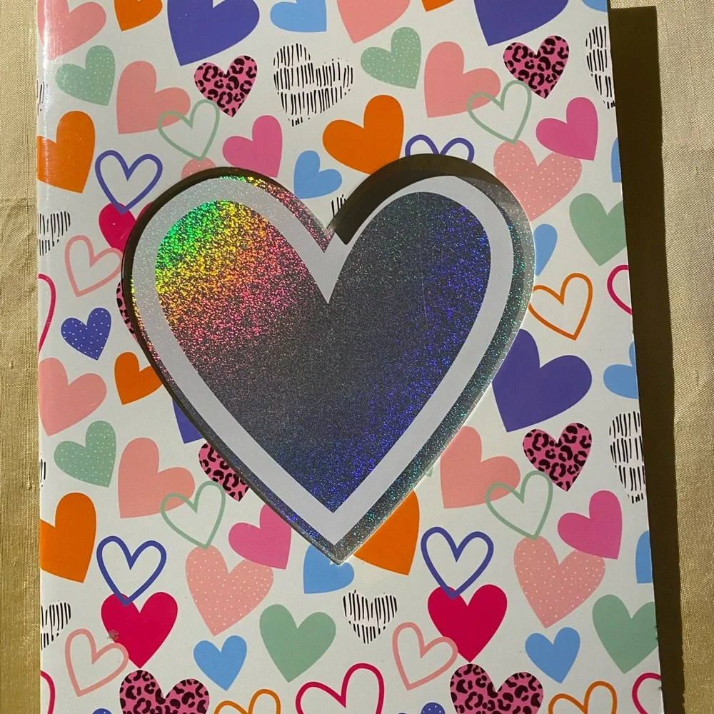 N/A holographic hearts multicolor